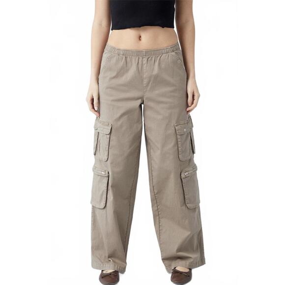 PacSun Pants - Pacsun Taupe Draped Low Rise Wide Leg Cargo Pants Desert Brown NWT XS